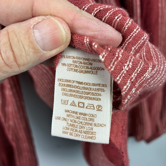 Free People Against All Odds Desert Sun Blouse Grommet V-Neck - Picture 7 of 7